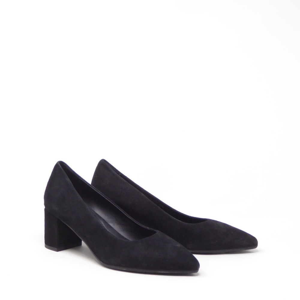NEW Aquatalia Kari Womens Pumps Black Suede Weatherproof Block Heel 8